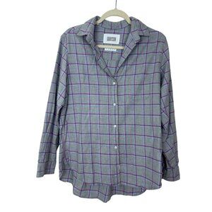 Grayson The Hero Flannel Shirt Women's Size 3 Gray Purple Plaid Button Up